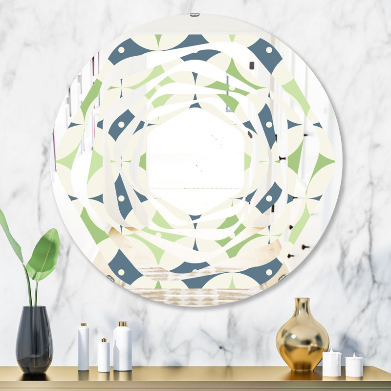 Miroir mural Whirl, H 31,5 po x l po, Conception géométrique tourbillon