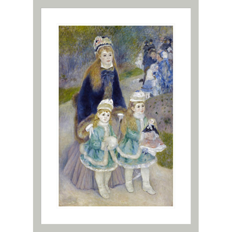 Mère et enfants (La Promenade), Pierre-Auguste Renoir, impression giclée sur cadre, 29.5" H x 21.05" W