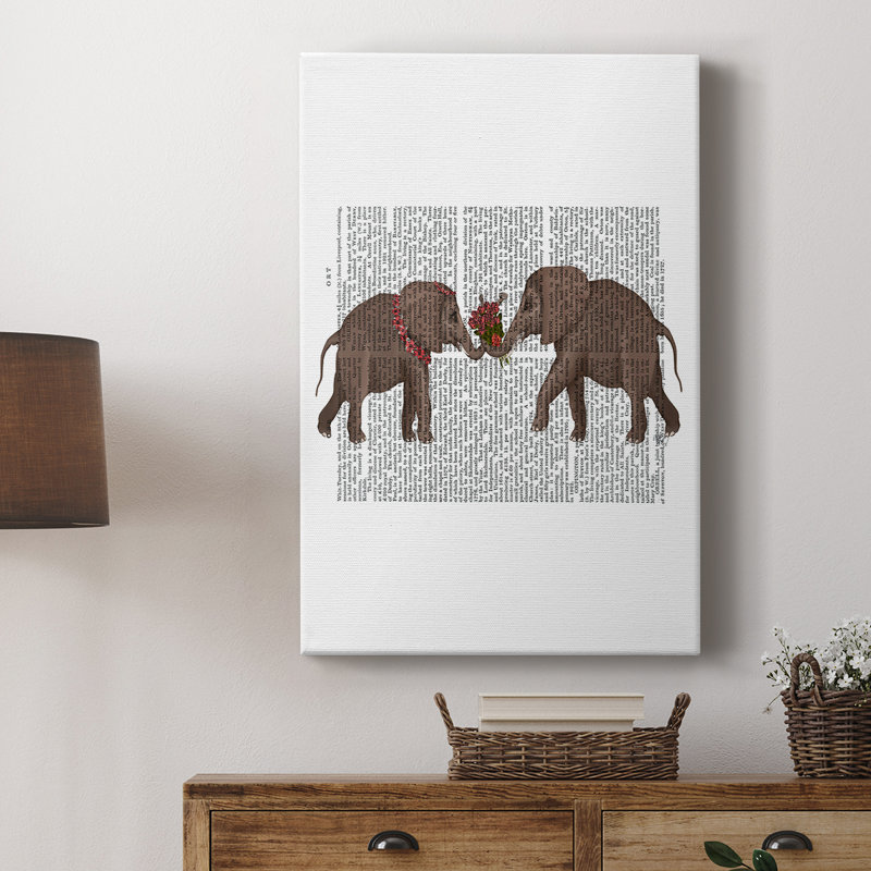 Bouquet d'éléphants, paysage - galerie sur mesure Cavas, H 27 po x l 18 po