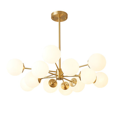 Lustre sphérique Spoutnik 12 lumières en verre