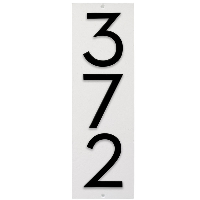 Plaque d’adresse murale sur 1 ligne flottante, Blanc, Argent, Oui