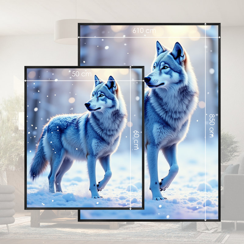 Single Picture Frame LED Illuminated Wall Art Wall Art on Glass / Aluminium, 60cm H x 50cm W