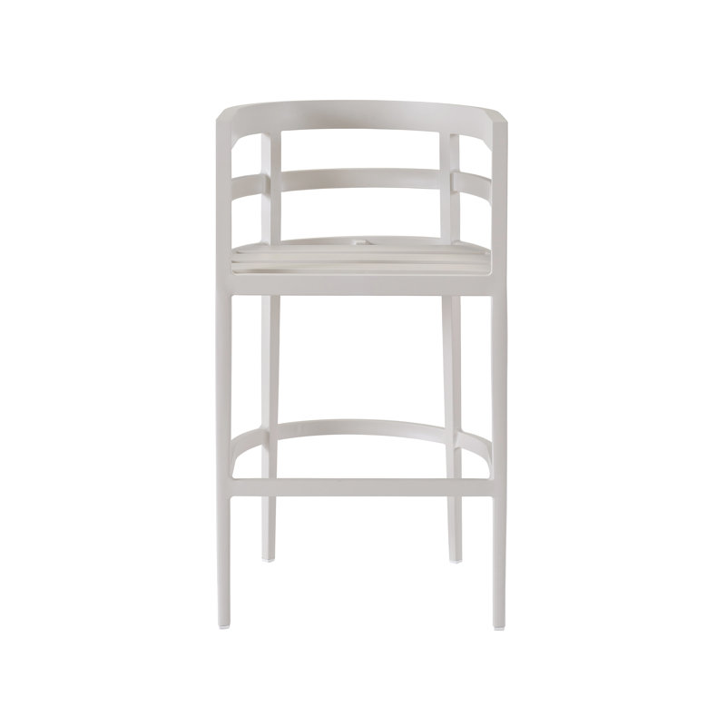 Nicoletta 42'' Wood Outdoor Bar Stool with Sunbrella® Cushion