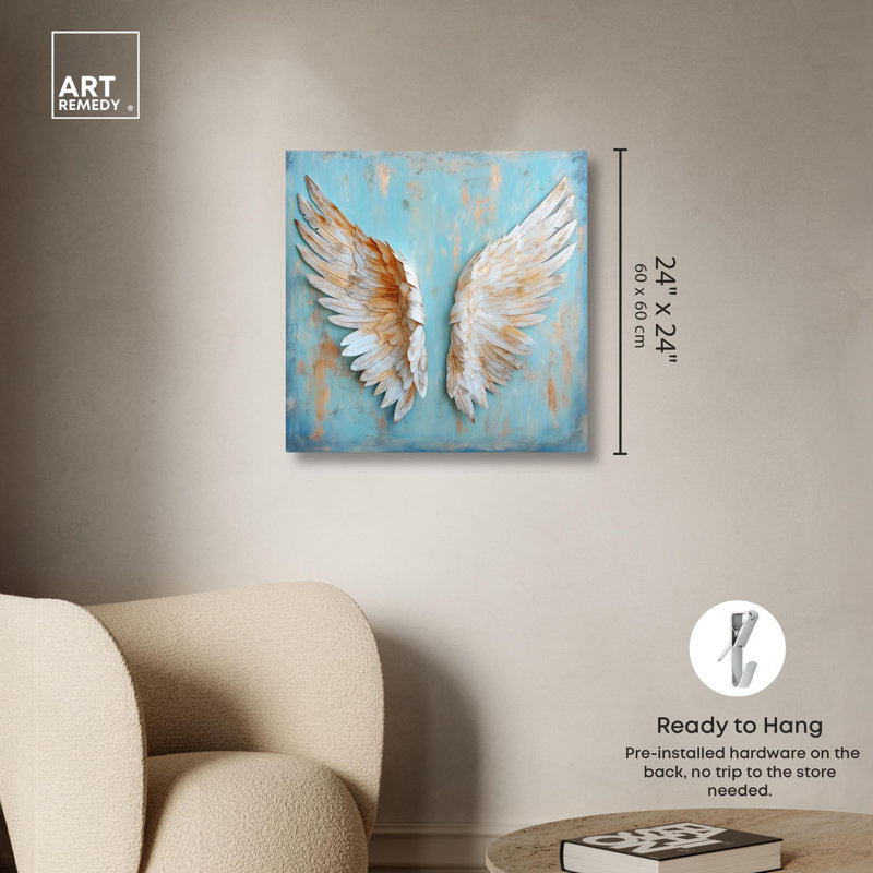 «Weathered Wings I» par Art Remedy, Toile tendue, H 24 po x l 24 po x P 1,5 po