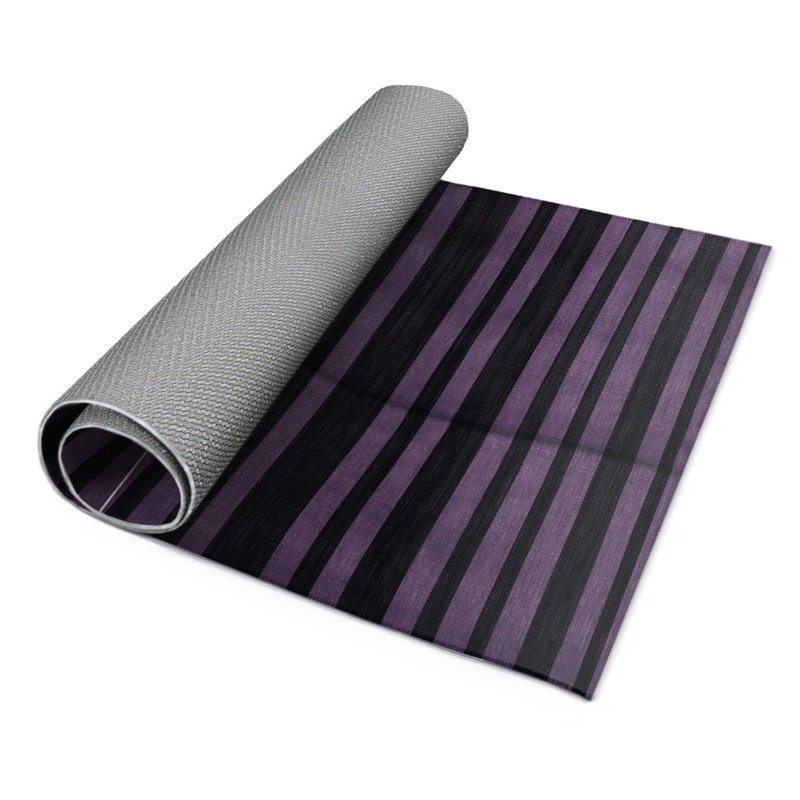 HorizontalStripes Gray Indoor and Outdoor Area Rug, Rectangle 2' x 3'