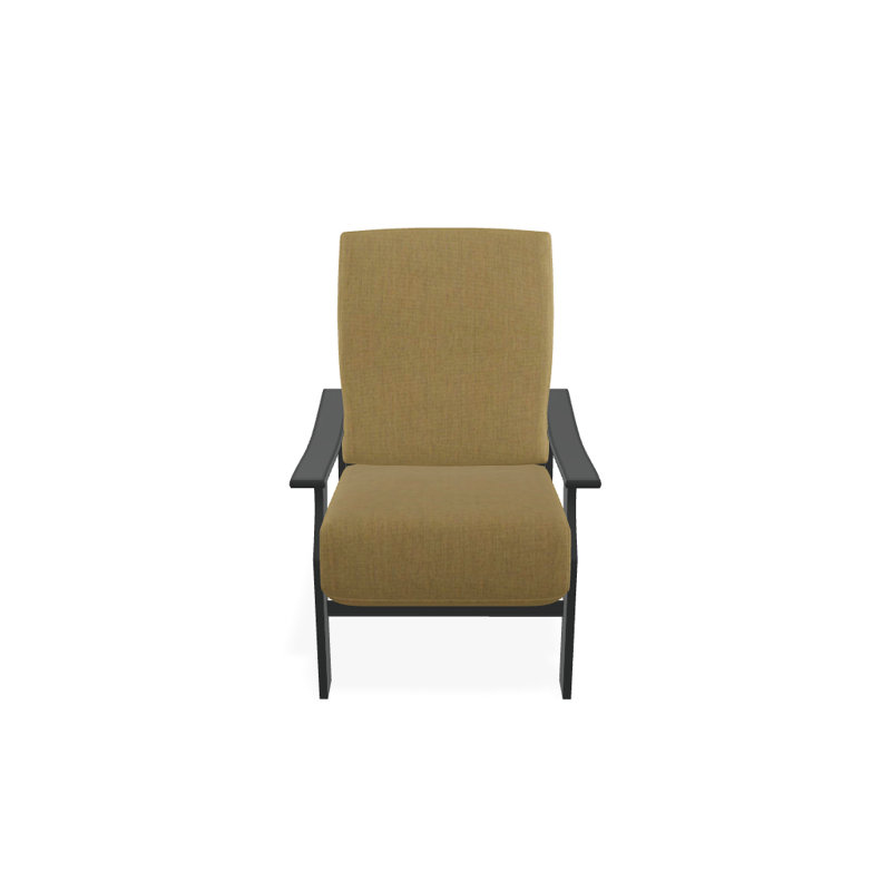 St. Catherine Outdoor Lounge Chair, Textured Graphite, Canvas Heather Beige Sunbrella® Canvas