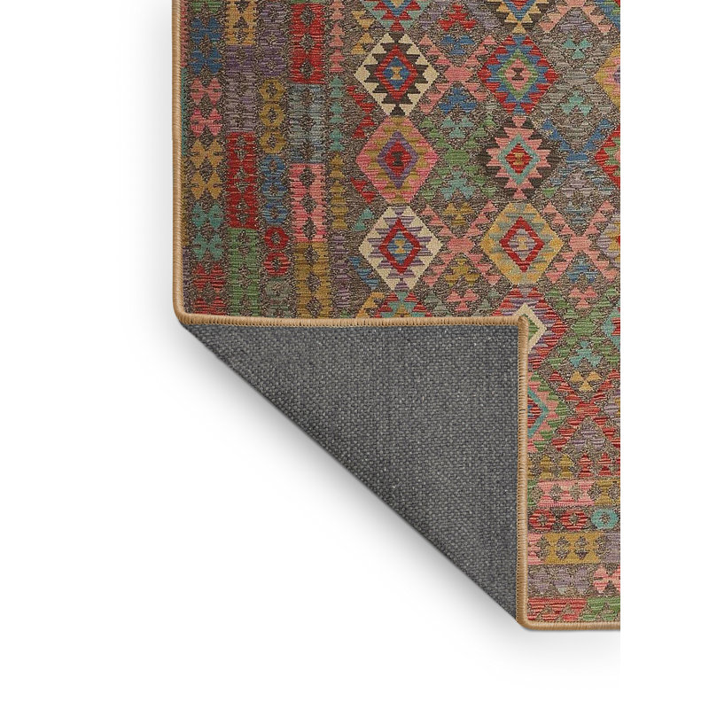 Tapis brun/vert zone contemporaine, Rectangle 5 pi x 8 pi