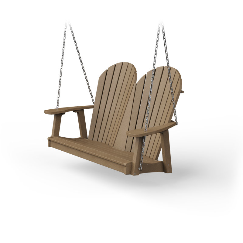 Balancelle de véranda en poly Adirondack Wisby, Bois patiné