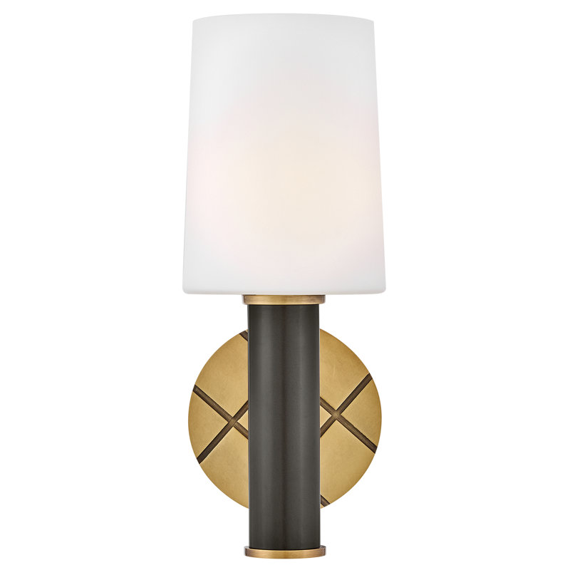 Hinkley Declan Medium Single Light Wall Sconce with Crosshatch Motif