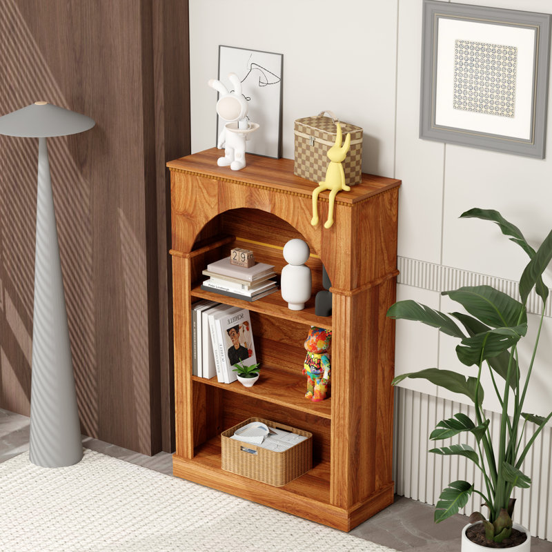 48" Tall 3-Tier Arched Open Freestanding Bookcase