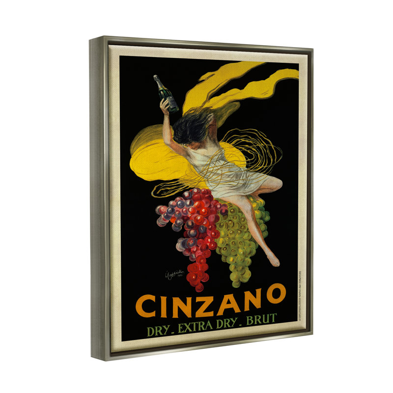 "Cinzano", affiche rétro, "Wine Design", lustre gris, art mural sur toile flottante par Marcello Dudovich