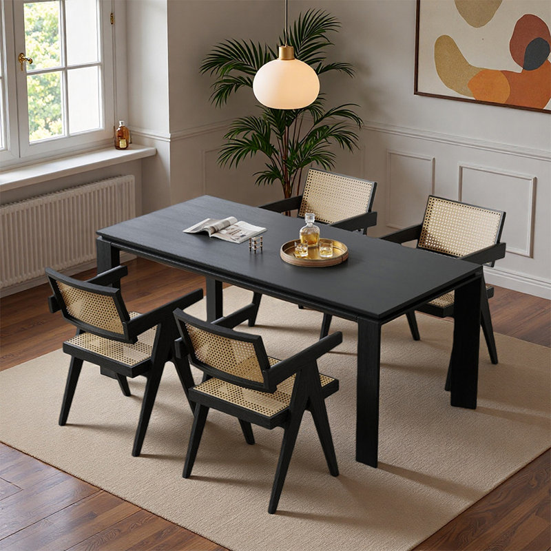 Ensembles de table à manger rétro classique, 7 pièces : table, 6 chaises, H 29,53 po x l 78,74 po x P 31,5 po