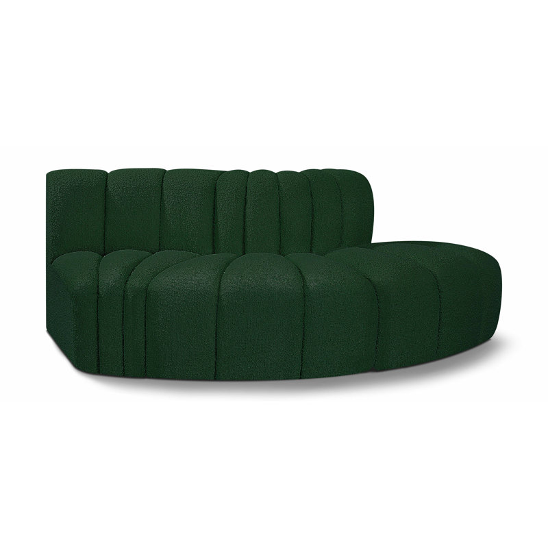 Canapé et méridienne rembourrés Iyre, Tissu bouclé vert