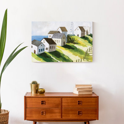 Ville côtière - Peinture sur toile