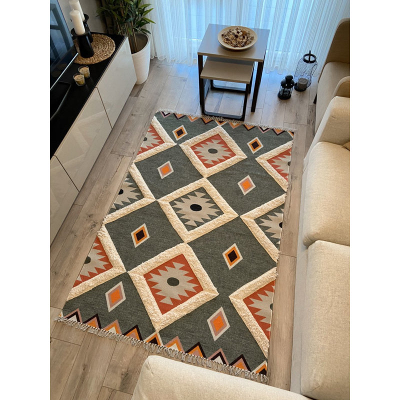 Tapis intérieur / extérieur rectangulaire en coton Rustik, Rectangle 2 pi 7 po x 9 pi 10 po