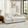 Tychon 87" Upholstered Square Arm Deep Seating Sleeper Sofa