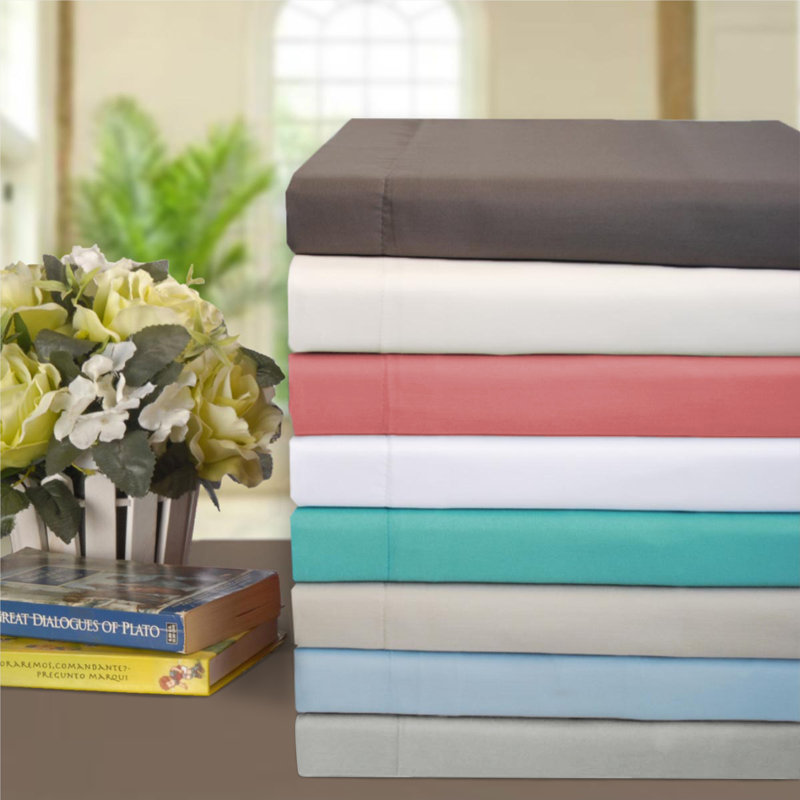 Cotton Blend 600 Thread Count Solid Deep Pocket Bed Sheet Set, Blush, Twin XL Sheet Set + Fitted Sheet + Pillowcase
