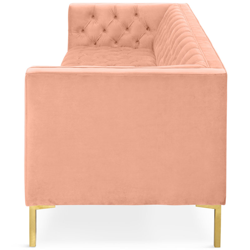 Dunkelberger 82.5'' Velvet Sofa, Blush Pink