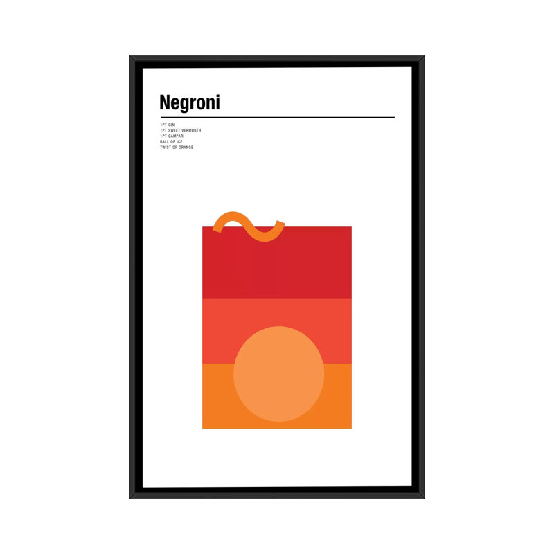 Negroni by Nick Barclay - Print on Canvas, Black Framed, 101.6 cm H x 66.04 cm W