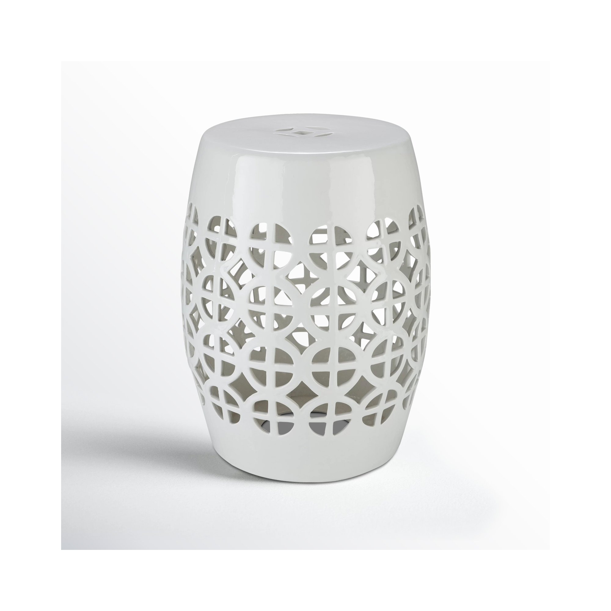 Becquere Ceramic/Porcelain Garden Stool, White