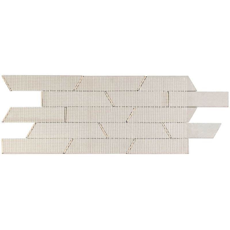 Matrix 10x25 Trapezoid Calacatta Marble and Brass Mosaic Tile