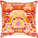 Geisha Floral Silk Pillow Cover