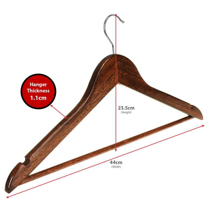 Yerkes Wood Standard Hanger for Dress/Shirt/Sweater, Brown