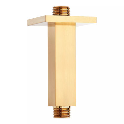 Signature Hardware 480182 4" Square Ceiling Mounted Shower Arm and Flange - Brushed Gold