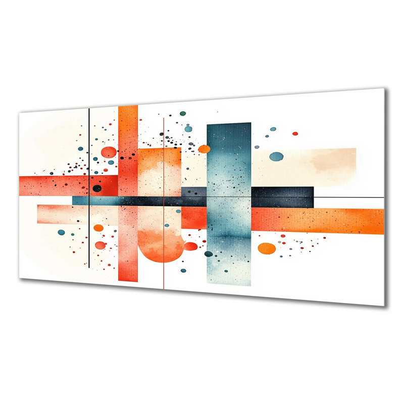 Dynamic Rectangle Balance Of Geometry III - Geometric Metal Wall Decor, Modern Metal Print, 28" H x 60" W x 0.84" D