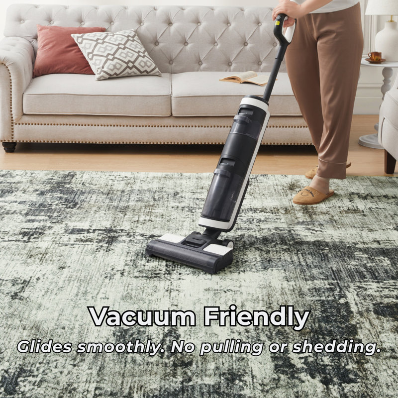 Traditional Isfahan Cashmere-Feel Area Rug & Runner, Non-Slip Washable Living Room Carpet, Rectangle 120 x 170 cm
