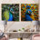 Blue Majestic Peacock Splendour I - Peacock Wall Decor Set Of 2