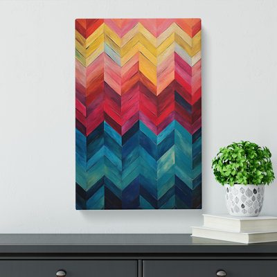 Chevrons Gestural - Wrapped Canvas