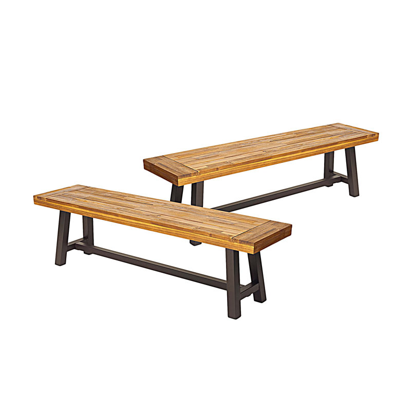 Bancs d'extérieur Carlisle, ensemble de 2, Brun