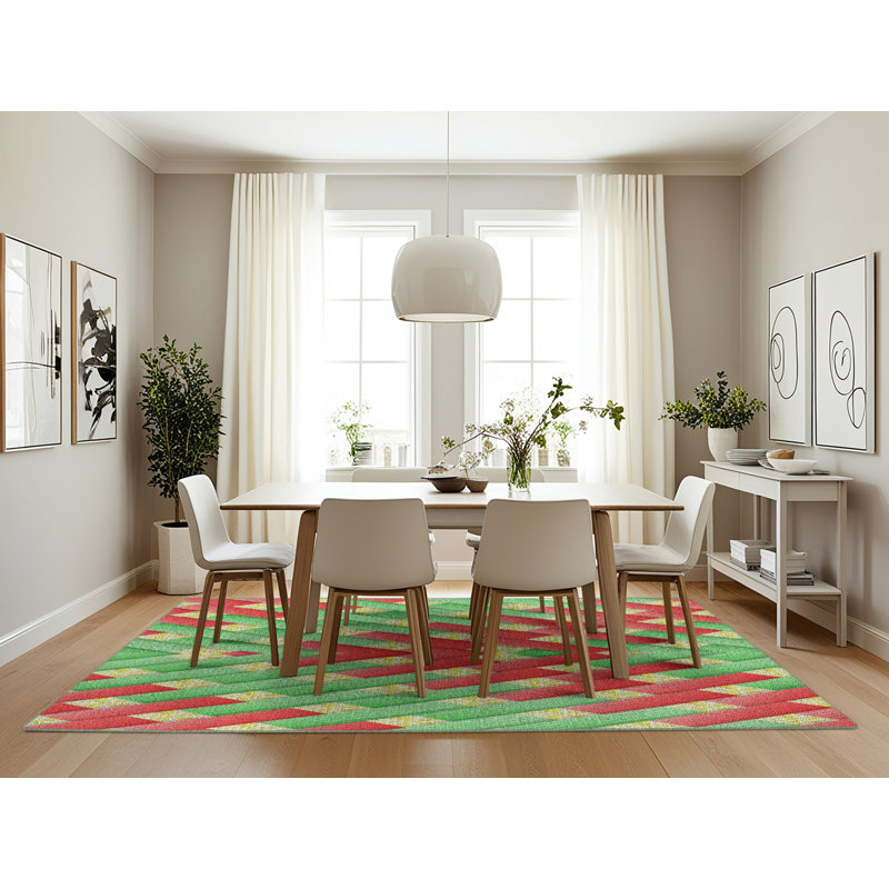 Tapis orange / vert mer, Rectangle 7 pi x 10 pi