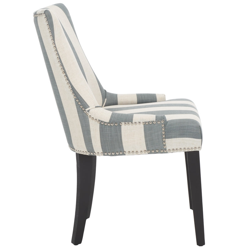 Capetown 19.5'' H Upholstered Side Chair, Gray/White Striped, 2