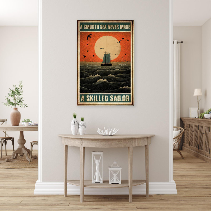 Un marin qualifié sur toile, H 14 po x l 11 po x P 1,25 po