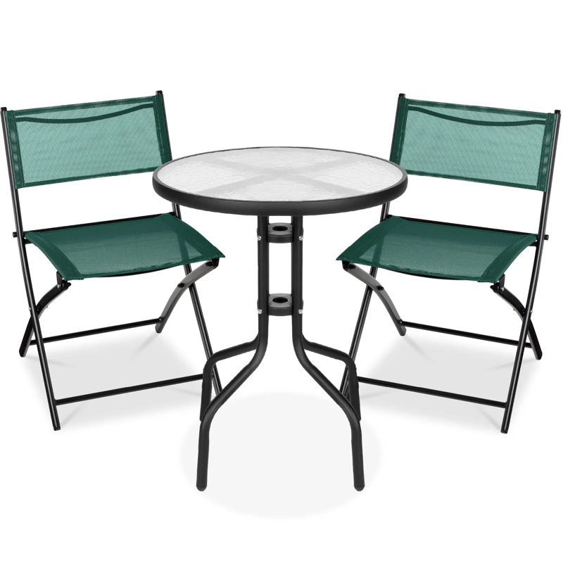 3-Piece Bistro Set, Dark Green