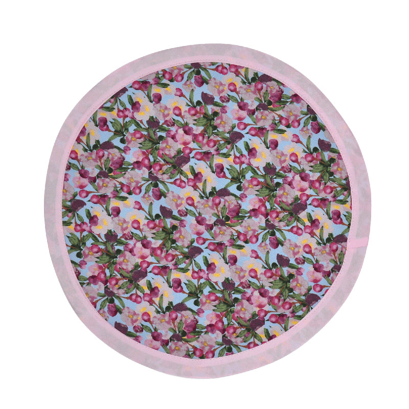 6 napperons ronds Romance is Blue / rose