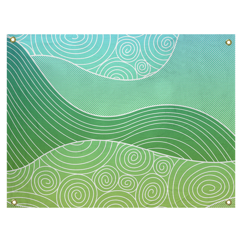 Tapisserie «Avicia Hand Drawn Waves» par Katelyn Elizabeth, Intérieur, H 27,5 po x l 37,5 po, Rose / blanc