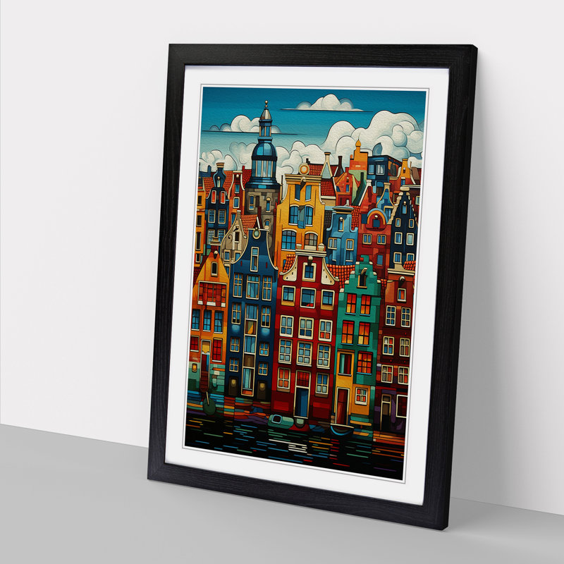Amsterdam Geometric No.2 - Framed Print, Black , 46cm H x 34cm W x 2cm D