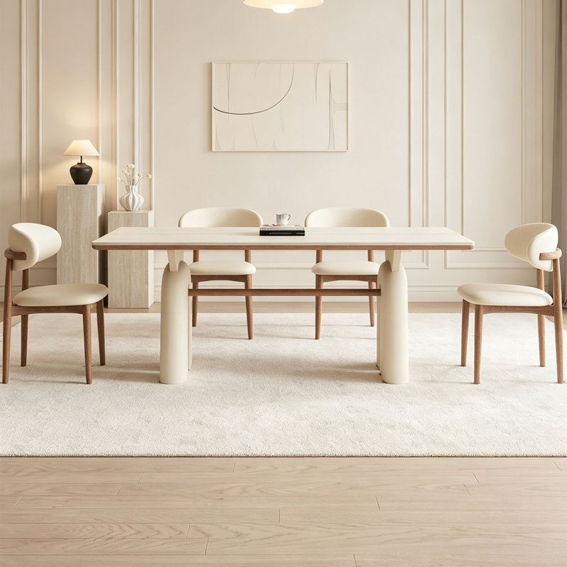 Table en pierre frittée française couleur crème, H 29,5 po x l 70,9 po x P 31,5 po, 5
