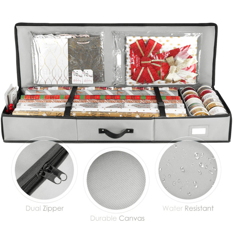 Rangement pour papier cadeau de Noël, Argent argent