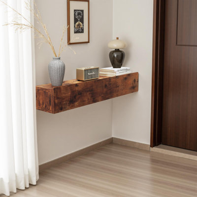 Floating Console Table, Wall-Mounted Narrow Entryway Table