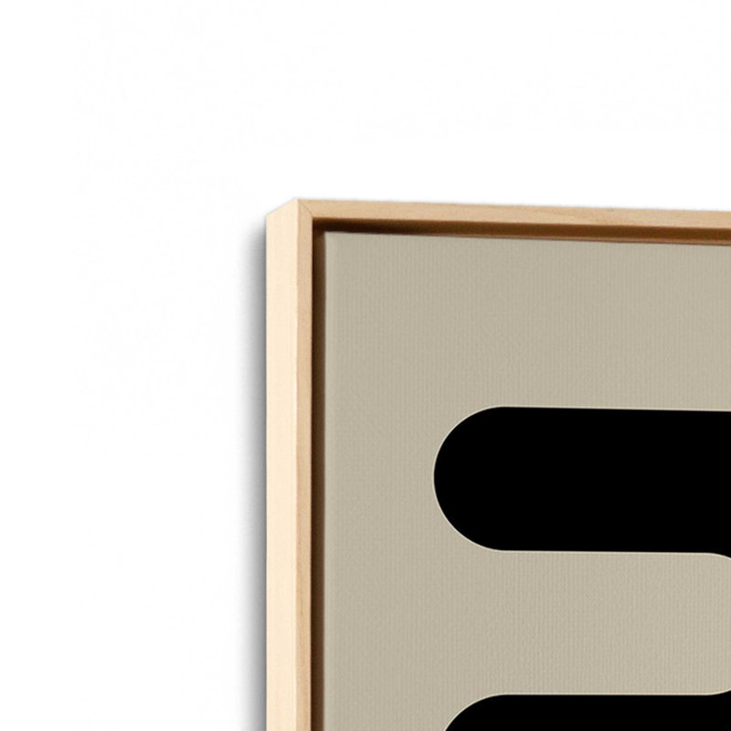 Ensemble de 2 impressions sur toile Bauhaus Curves and Connections, Cadre flottant, American Maple