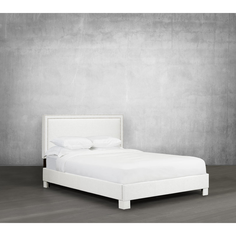 Tête de lit à panneau rembourré, Blanc, Simple