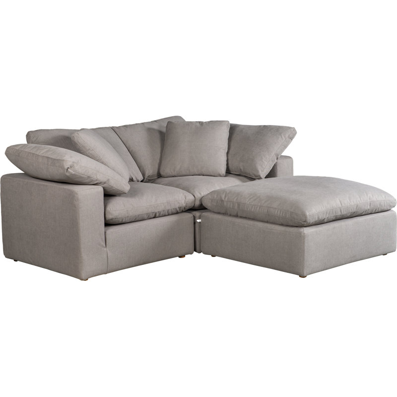 Canapé modulaire en polyester Tila, Performance gris clair