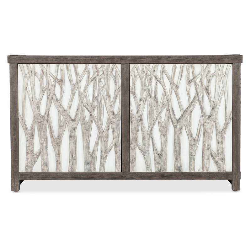 Rustic Brown and White Oak Veneer Door Chest