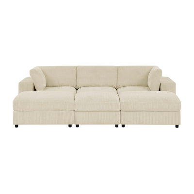 Burntra Corduroy Upholstered Modular Sectional