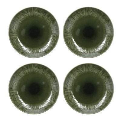 Mikasa Jardin Stoneware Dinner Plates, 27cm, Green