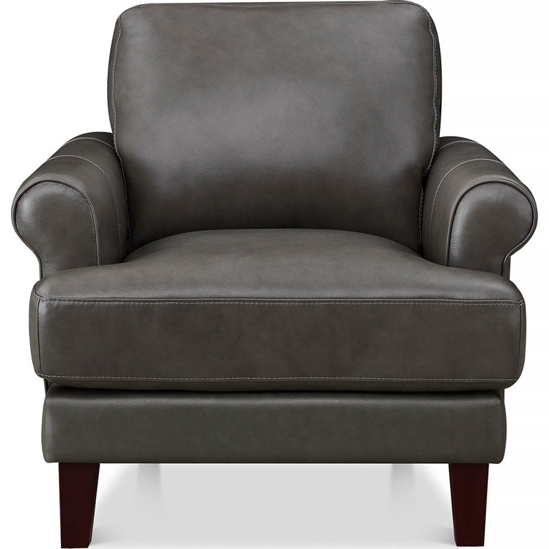 Fauteuil en cuir Maybell, Cuir véritable gris Maybell Dawn Concord